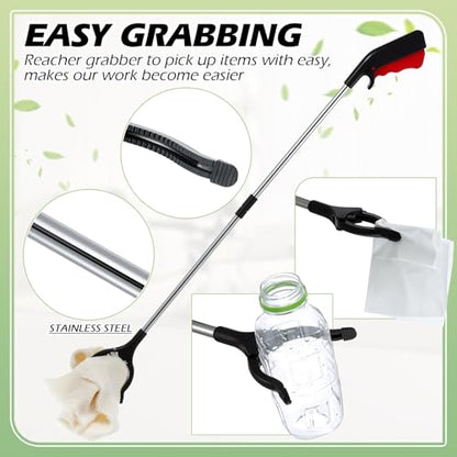 Norme 6 Pcs Grabber Reacher Tools, 32.7 in Foldable Trash Pickers