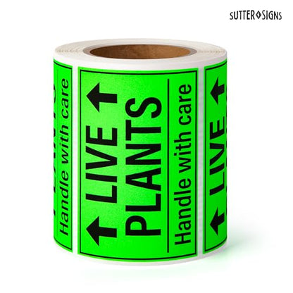 250pcs Live Plants Shipping Stickers, 3" x 2" Labels