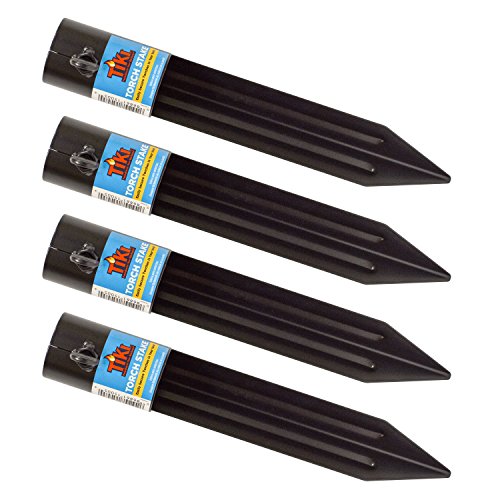 TIKI Metal Torch Stakes 4-Pack, Durable & Weather-Resistant Torch Holders for Bamboo & Metal Poles, Easy-to-Install Outdoor Torch Accessories for Patio, Lawn & Garden, 10.75-Inch Black - size: 4-Pack