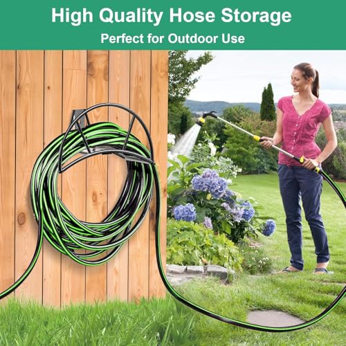 TomCare Garden Hose Holder Wall Mount, 160FT Large Capacity Hose Hanger - color: Black, size: XL