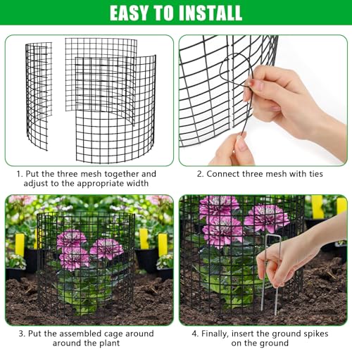 5 Pack Plant Protectors from Animals, 13x12" Plant Cages for Outdoor Plants - size: 5 PACK-13x12inch