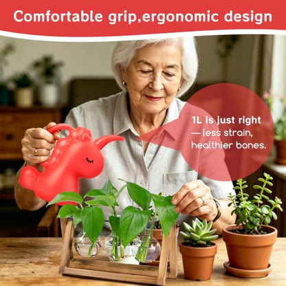 XXXFLOWER Unicorns Indoor Watering Can 1/4 Gallon 1 L Red - size: Red