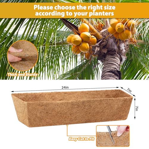 Legigo 2 Pack Rectangle Coco Liners for Planters- 24 Inch Window Box Liners - size: 24 Inch