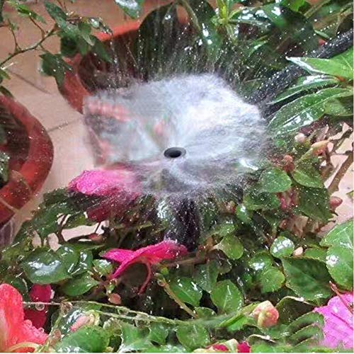 Lxcom Lighting 50 Pcs Irrigation Drippers Adjustable Drip Emitters Micro Spray 360 Degree Full Circle Pattern Water Flow Irrigation Drippers Sprinkler Drip Watering System Parts Drip Irrigation(Black)