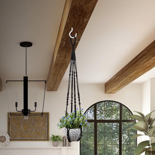 RIFNY Macrame Plant Hanger Indoor, Hanging Plant Holder, Black, 3 PCS - color: Black, size: 35 Inch 3pcs