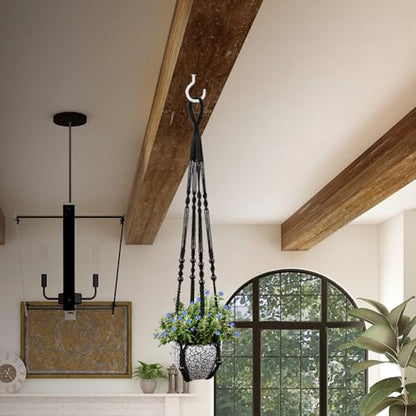 RIFNY Macrame Plant Hanger Indoor, Hanging Plant Holder, Black, 3 PCS - color: Black, size: 35 Inch 3pcs