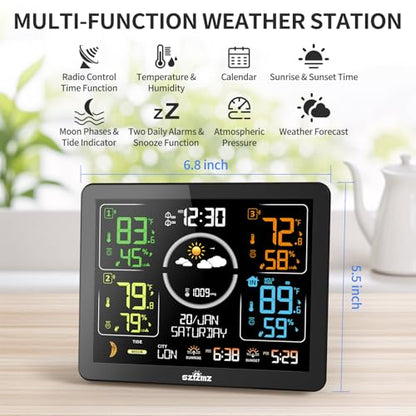Weather Station Indoor Outdoor Thermometer Wireless with Multiple Sensors