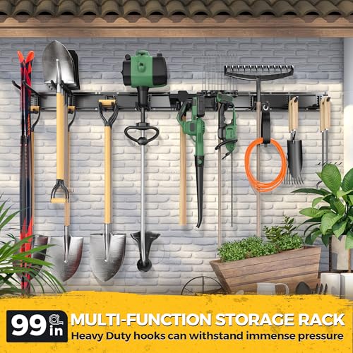 LBT 99" Garage Tool Organizer Wall Mount - 1000lbs Garden Tool Organizer - size: 99inch