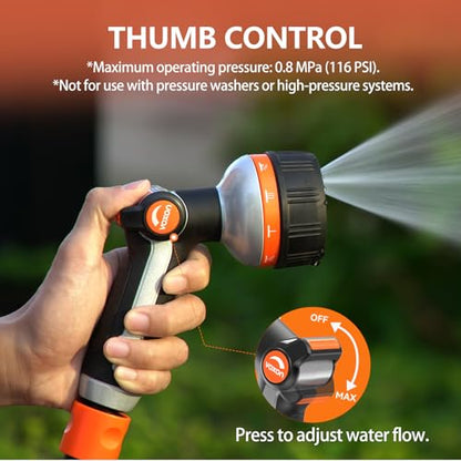 VOXON Garden Hose Nozzle with 10 Spray Patterns and Thumb Flow Control