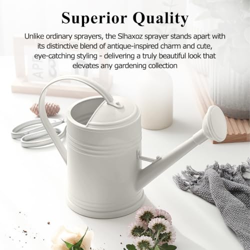 2L Watering Can Pitcher Water Pot, 2-in-1 Pour/Shower (White) - color: White