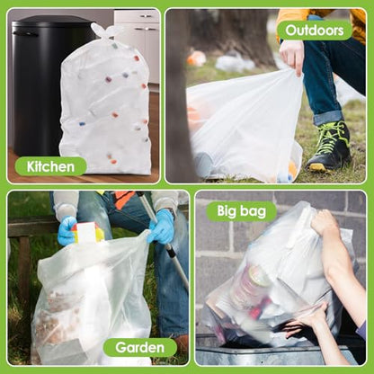 Teivio Large Clear Trash Bags 55-60 Gallon 20 Count 50+ Gal Garbage Bags