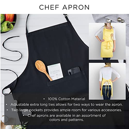 DII Everyday Basic Kitchen Collection - color: Black, size: Regular Size Chef Apron (Pack of 12)