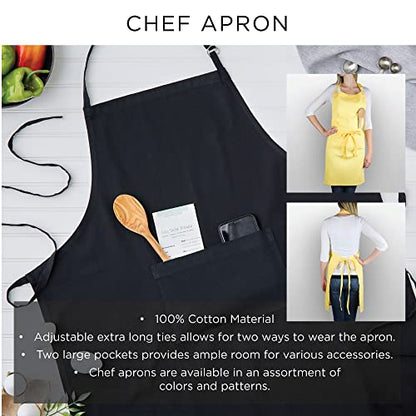 DII Everyday Basic Kitchen Collection - color: Black, size: Regular Size Chef Apron (Pack of 12)