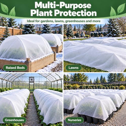 SPORTYOUTH Plant Covers Freeze Protection 10x50Ft Floating Row Cover 1.2Oz - size: 10x50ft 1.2oz