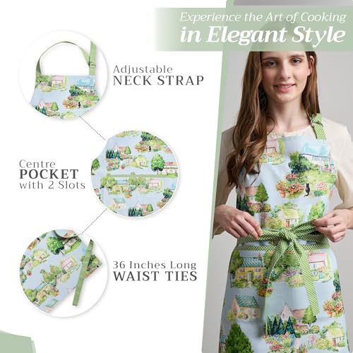 Maison d' Hermine Aprons for women with Pocket 100% Cotton (27.50"x31.50") - color: 125 - Gignac