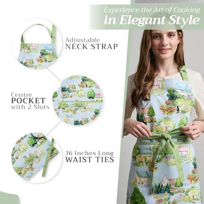 Maison d' Hermine Aprons for women with Pocket 100% Cotton (27.50"x31.50") - color: 125 - Gignac