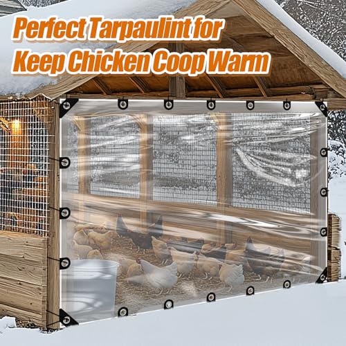 6.6x10ft Anti-Tear Clear Tarp Waterproof, Windproof Poly Tarpaulin, 2pcs - size: 6.6x10ft