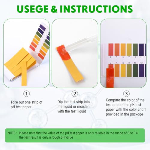 Handepo 50 Pack PH Test Strips 1-14, Universal Litmus Paper 4000 Strips