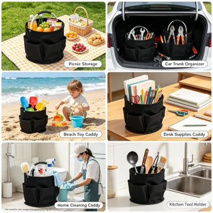 Cleaning Caddy with Handle,Cleaning Tool Supplies Organizer Foldable Bucket - color: STYLE-01