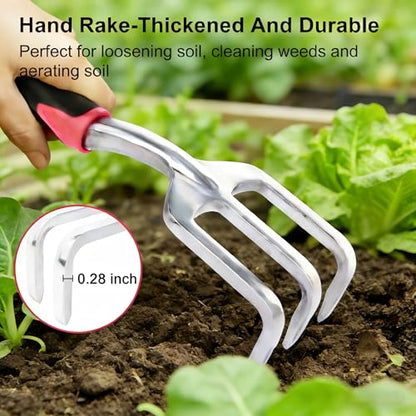 Garden Tools Set, 3-Piece Heavy Duty Gardening Hand Tools - color: Orange