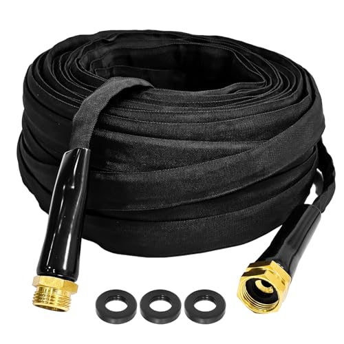 Garden Hose Lightweight Flexible Water Hose, Lay Flat Hose Kink Free Hose with 3/4GHT Fittings for Yard Lawn Outdoor (100FT) - size: 100FT