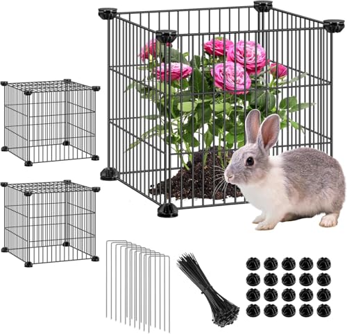 2 Pack 12x12'' Metal Mesh Plant Cages for Outdoor Plants, Keep Animal Out