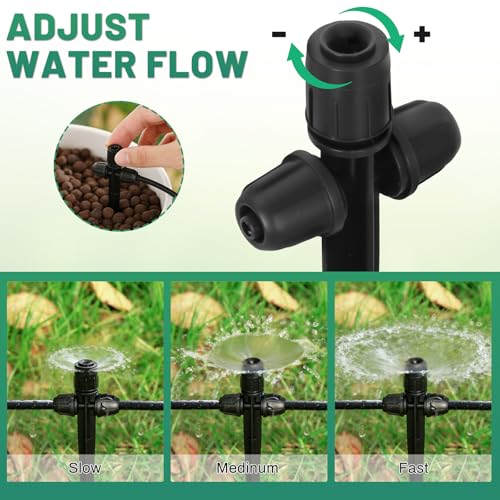 30Pcs 360° Adjustable Drip Drippers, Double Lock Emitters 1/4 Tubing - color: Black