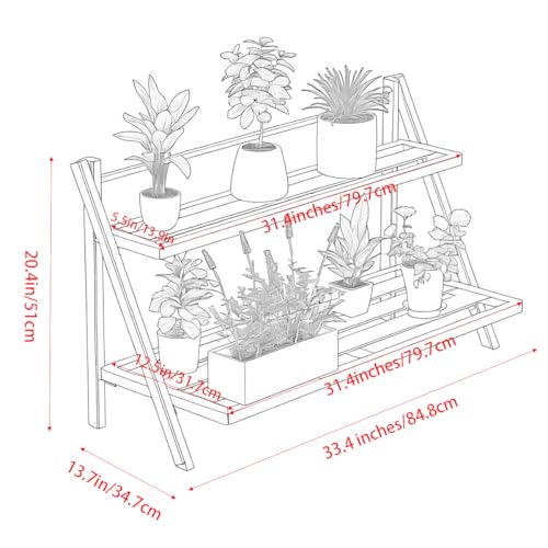 2-Tier Aluminum Plant Stand Indoor &Outdoor Rustproof Waterproof