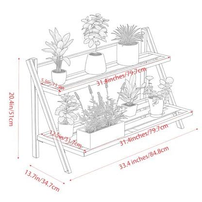 2-Tier Aluminum Plant Stand Indoor &Outdoor Rustproof Waterproof