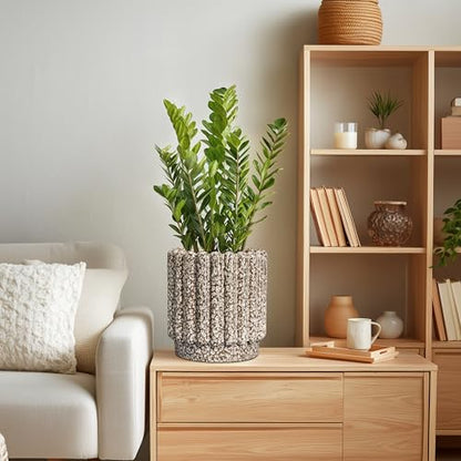 Ceramicfor Ceramic Plant Pot, 7.6 Inch, Leopard Print White - color: Leopard Print White, size: 7.6 Inch