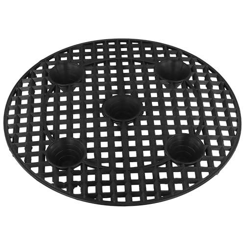 HAKZEON 15 PCS Plant Pot Elevator, 30 cm 12 Inch Round Plastic Plant Risers, Flower Pot Stand for Indoor Outdoor, Black