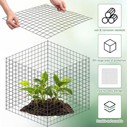 Zubebe 10 Pack Small Wire Plant Protectors Mesh, Thickness 2mm, Dark Green - color: Dark Green, size: Thickness 2mm