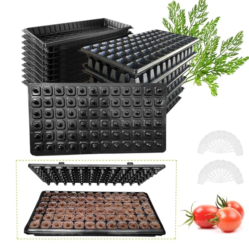 72 Cell Seed Starter Trays with Dibber – 20 Pack Reusable Seedling Trays for Germination Propagation, 72 Hole Soil Digger for Quickly Setting Out, Gift for Gardener. - size: 72 cell 10sets