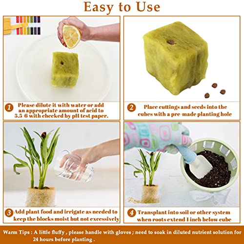 Legigo 1 Inch Rockwool Cubes Seed Starter Plugs for Hydroponics, 200 Plugs - color: 4 Sheet, size: 1" Plugs