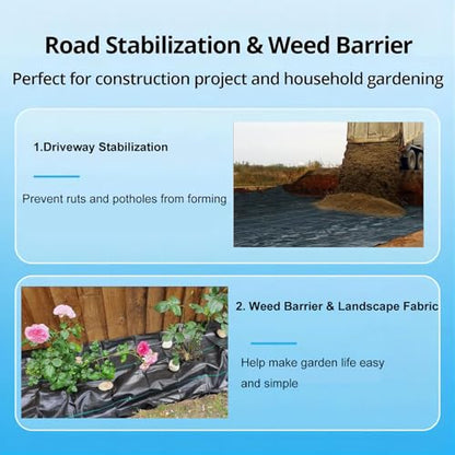 Driveway Fabric,13FTx115FT Weed Barrier Landscape Fabric Heavy Duty - size: 13X115 FT