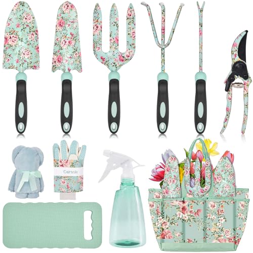Carsolt 11Pcs Floral Gardening Tools Set, for Women Mom