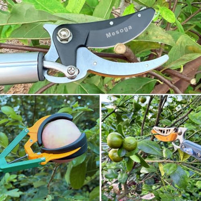 2-in-1 Fruit Picker with Tree Trimmer Pole Garden Tool