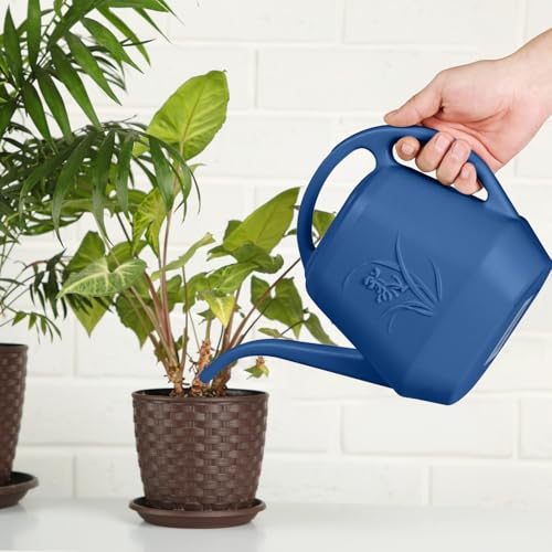 Plastic Watering Can - for Indoor and Outdoor Plant - 1/2 Gallon - Blue - color: Blue