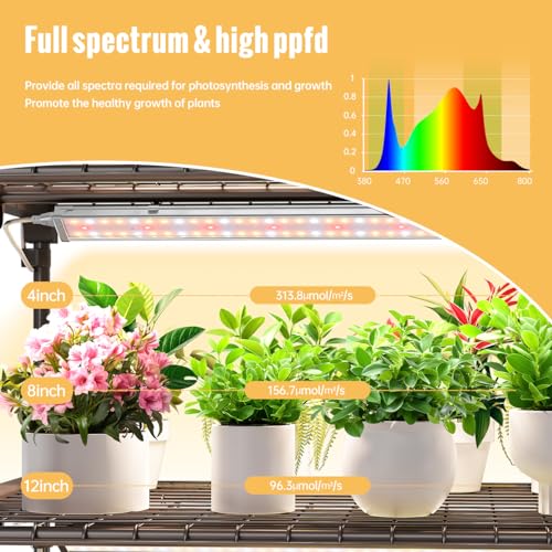 Indoor Greenhouse with Grow Light, 4-Tier Shelf, 26.4x19x61in