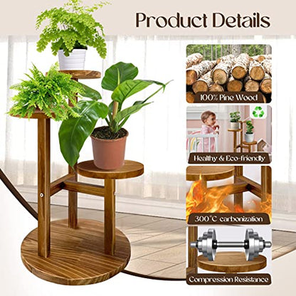 GEEBOBO 3 Tier Plant Stand Indoor - color: Brown - 3 Tier
