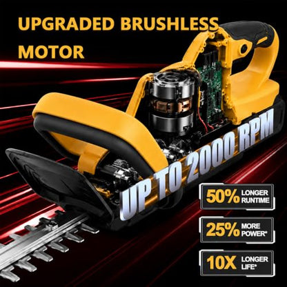 21V Cordless Hedge Trimmer 22" - color: YELLOW