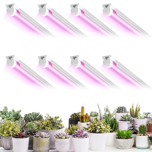 Grow Light for Plant, T8, 4FT, 336W, Full Spectrum, 8 Pack, Linkable - color: Pink, size: 4FT-8 Pack