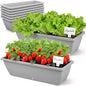 8 Pcs 24 Inch Plastic Window Boxes Planters, Light Gray - color: Light Gray