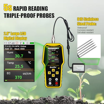 7 in 1 Soil Tester, Digital NPK Tester, Soil Test Kit ±1% High Precision