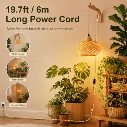 Wall Mounted Grow Lights for Indoor Plants with Timer, Hanging Light