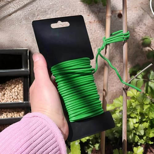 Plant Ties 32.8ft Heavy-Duty Soft Twist Garden Ties - Green TPR Plant Support for Tomatoes, Climbing Plants & More -2.5mm Thick - size: 2.5MM THICK