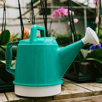 Bloem Watering Can Deluxe 2 Gallon (256 Fl Oz) Bermuda Teal Green (Pack of 2) - color: Bermuda Teal Green, size: 2.5 Gallon (Pack of 2)