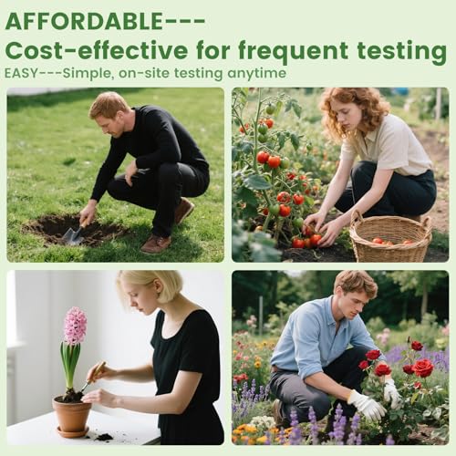 Soil pH Test Kit: 150 pH Test Strips with Cylinder for Quick Readings | Easy Testing for Garden & Lawn | Includes Illustrated Guide