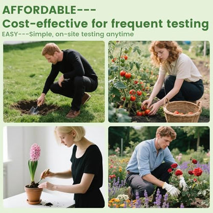 Soil pH Test Kit: 150 pH Test Strips with Cylinder for Quick Readings | Easy Testing for Garden & Lawn | Includes Illustrated Guide