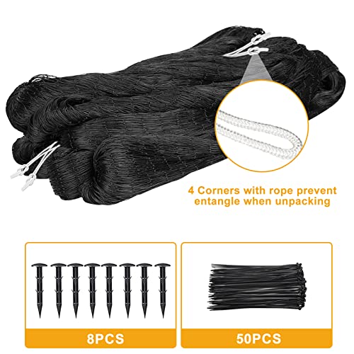 BSTPCOO Bird Netting, 50'x50' with 1" Square Mesh, Hawk Net for Chicken Run - size: 50'×50'-1''
